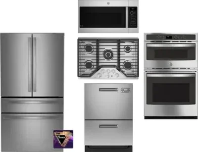 5 Piece Package Includes Refrigerator, Cooktop, Wall Oven, Microwave And Dishwasher